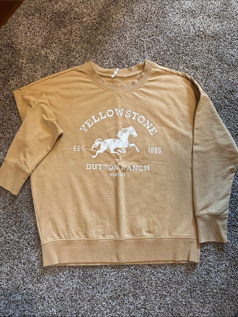 Yellowstone Dutton Ranch Gold Crewneck Sweater